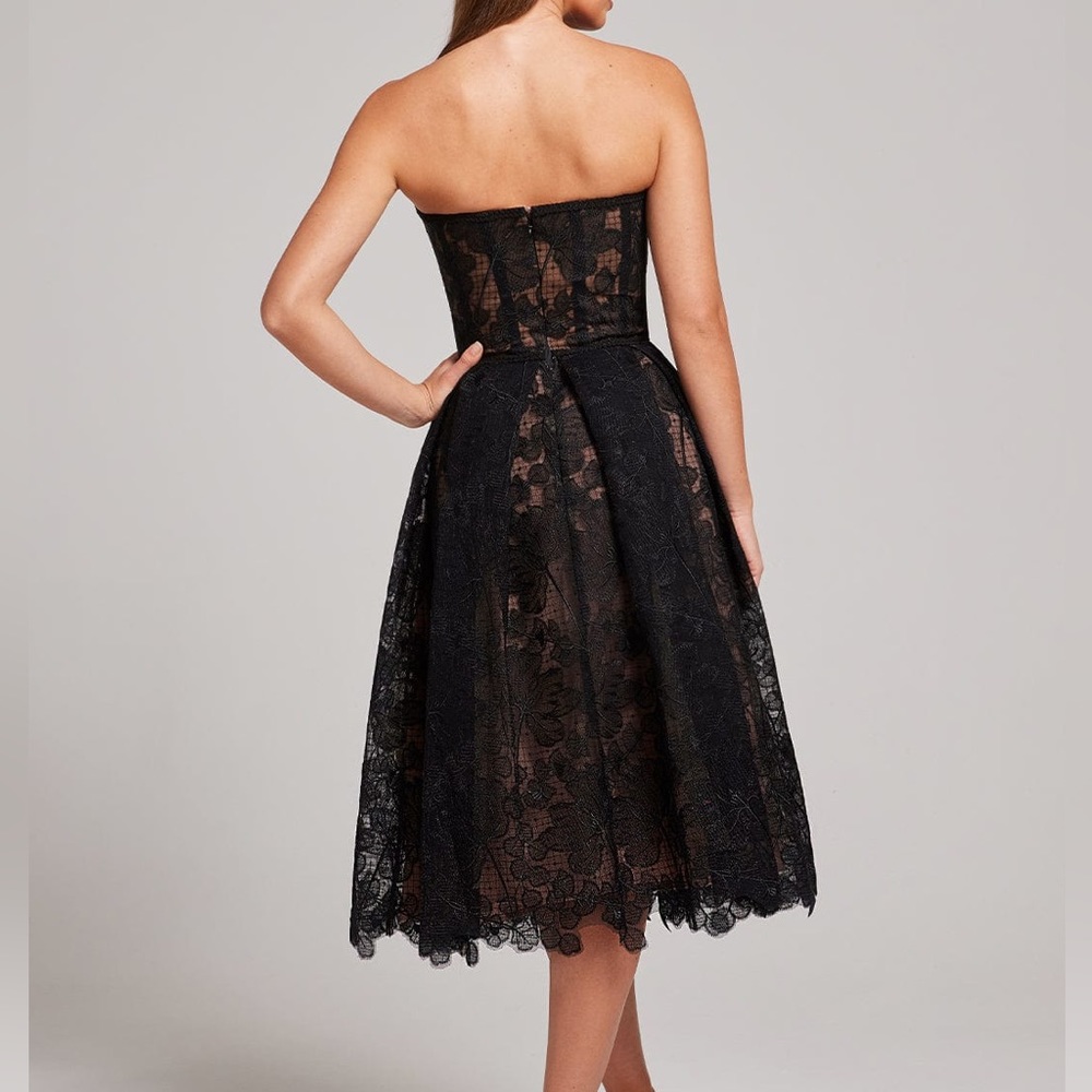 NWOT Nadine Merabi black/nude Olivia dress corseted embroidered lace - Picture 6 of 13